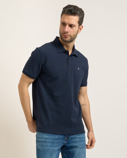 Calvin Klein Polo classica da uomo in piqué misto cotone LV040EM269 CEF blu