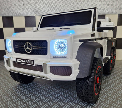 Kinder-Elektroauto Mercedes G63 AMG 6×6 12 V – Weiß