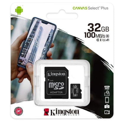 Kingston Micro SD 32 GB + Adapter Canvas Plus SDCS2 32 GB Klasse 10 100 MB/s
