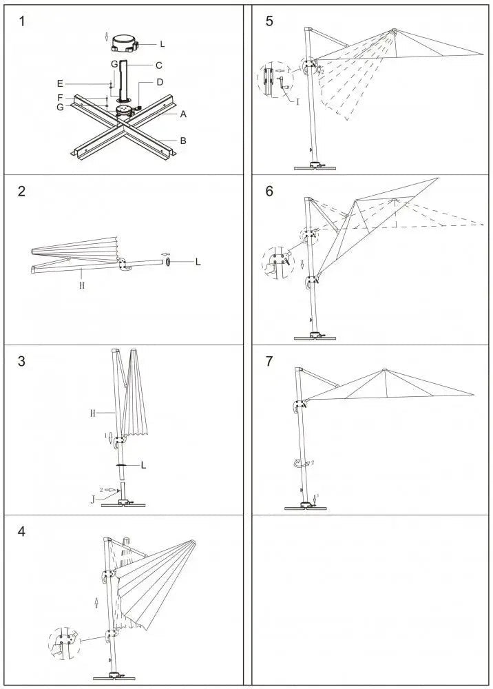 Ombrellone Saturno Bianco P/L 3 x 4 - Dimensioni: m 3 x 4