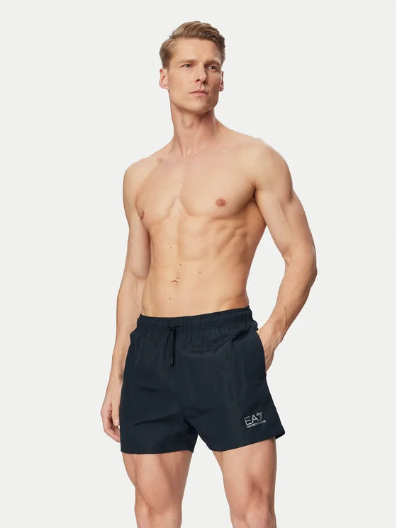 EA7 Emporio Armani Costume Boxer Uomo Nero Argento Logo - 7M001677 AF13019 MC026