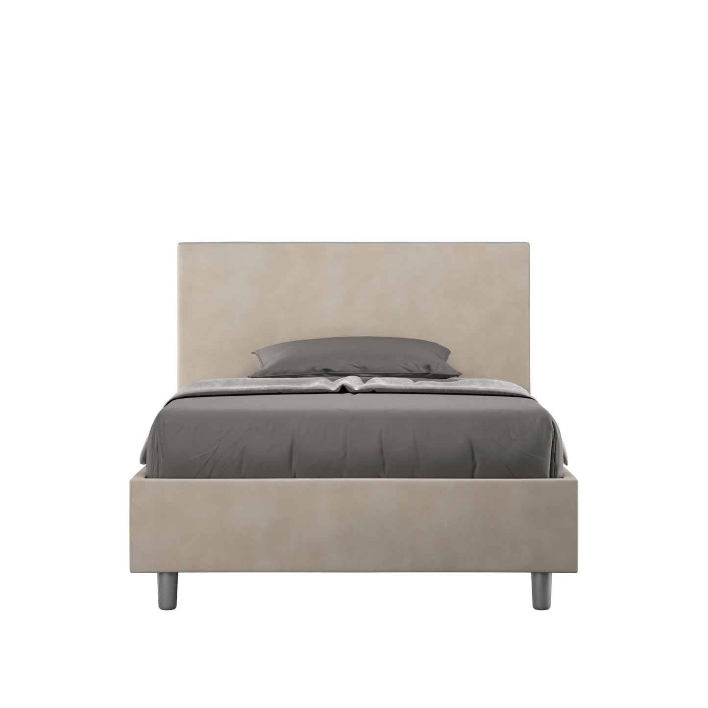 Polster-Einzelbett mit Stauraum 100x190 Mikrofaser Adele
