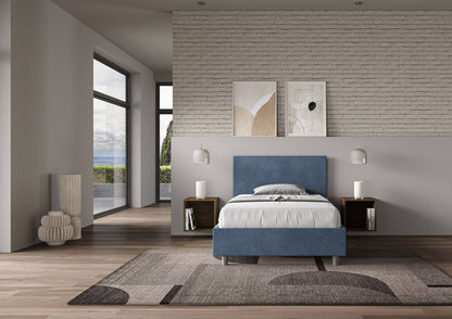 Polster-Einzelbett mit Stauraum 100x190 Mikrofaser Adele