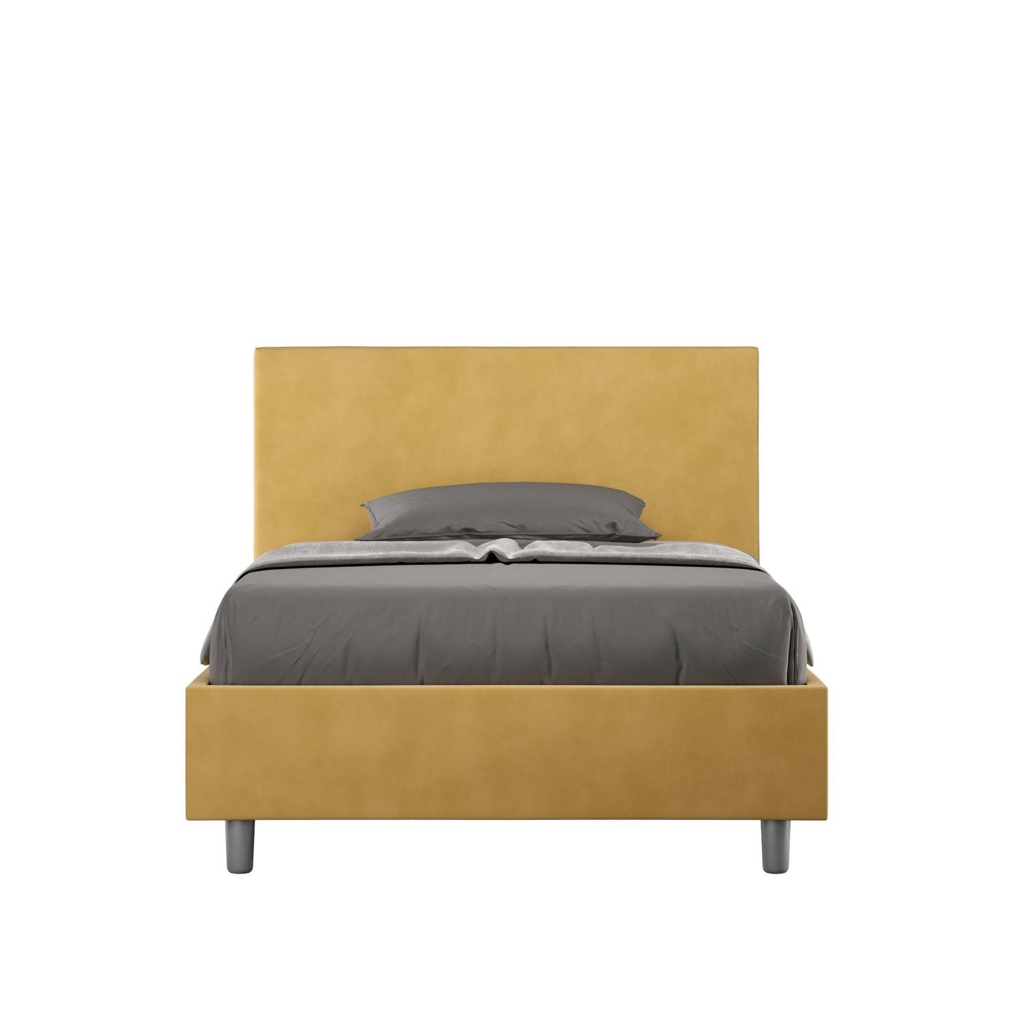 Letto singolo contenitore imbottito 100x210 microfibra Adele