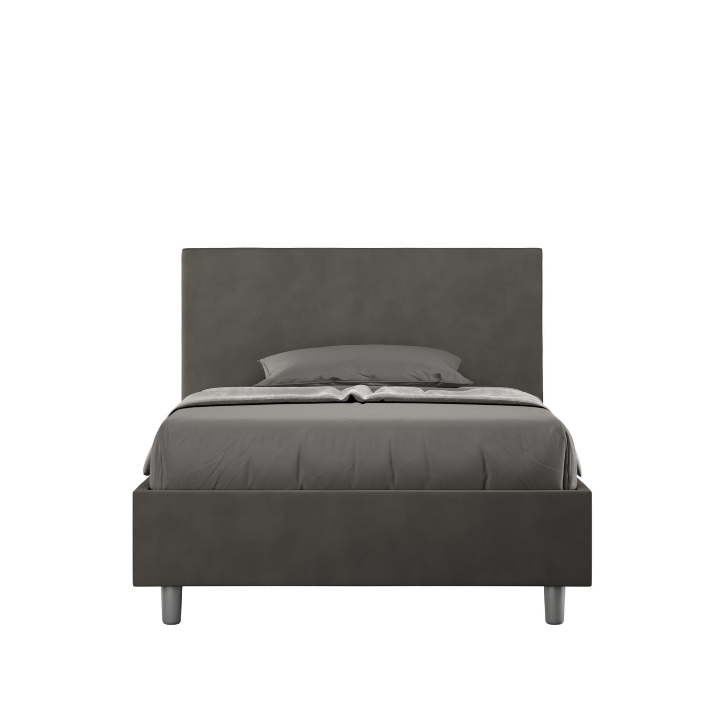 Polster-Einzelbett mit Stauraum 100x190 Mikrofaser Adele
