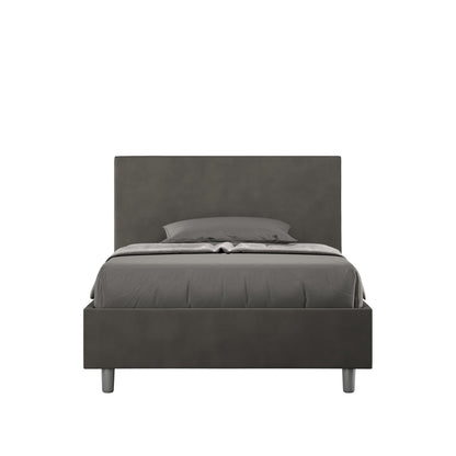 Polster-Einzelbett mit Stauraum 100x190 Mikrofaser Adele