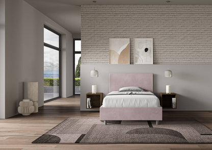 Polster-Einzelbett mit Stauraum 100x190 Mikrofaser Adele