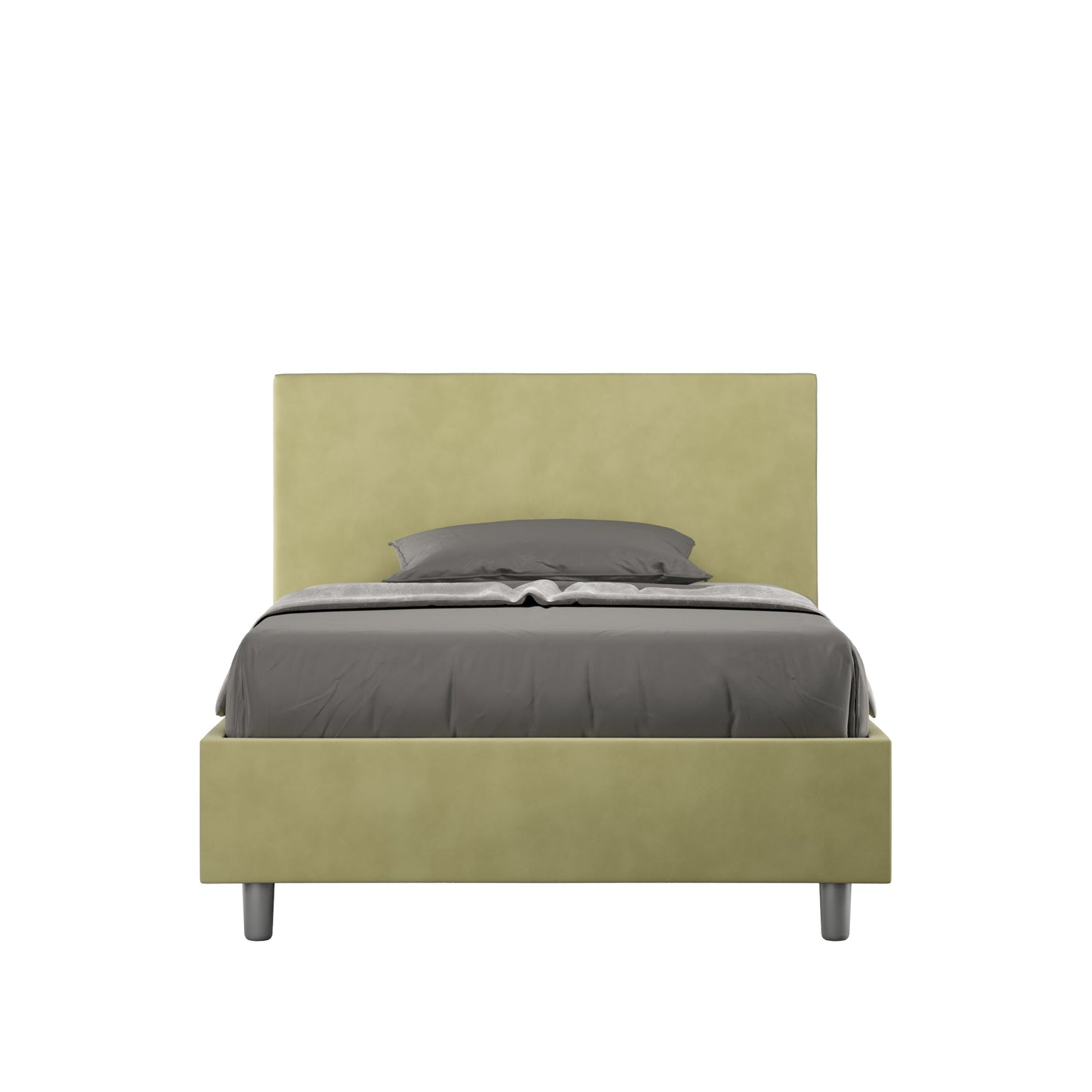 Polster-Einzelbett mit Stauraum 100x190 Mikrofaser Adele