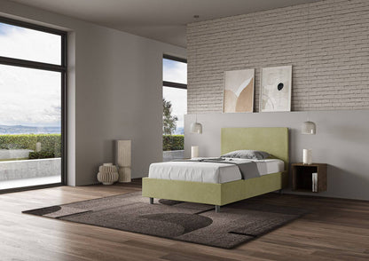 Letto singolo contenitore imbottito 100x210 microfibra Adele
