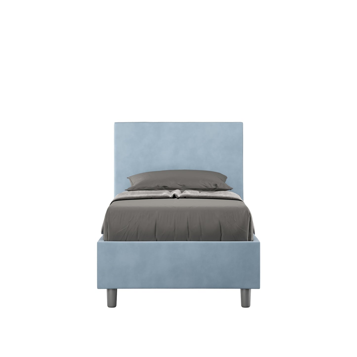 Letto singolo contenitore imbottito 90x210 microfibra Adele