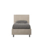 Single upholstered bed 80x210 microfiber Adele without slatted base, with slatted base, storage box