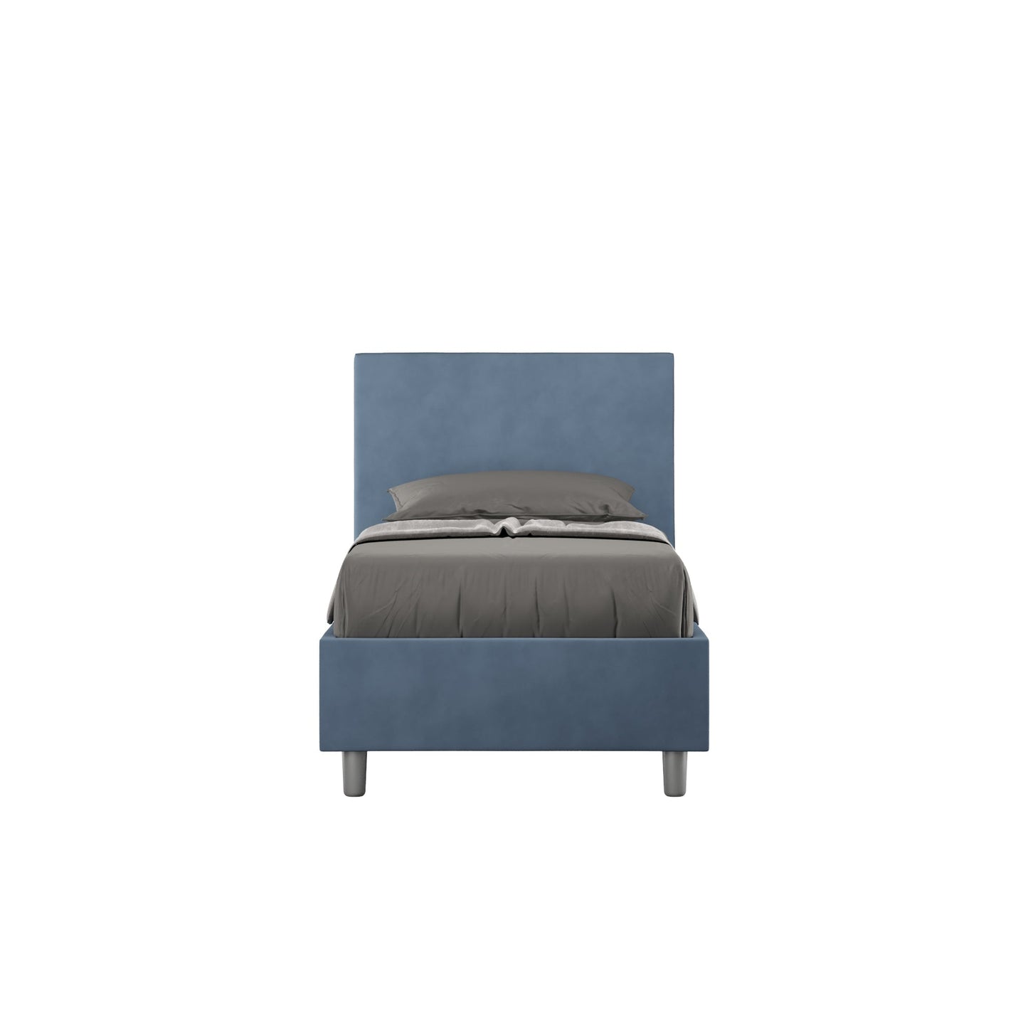 Letto singolo contenitore imbottito 90x200 microfibra Adele