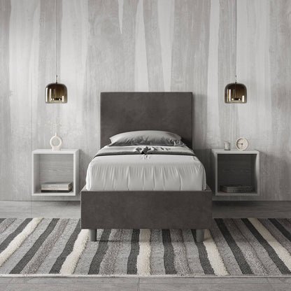 Letto singolo contenitore imbottito microfibra Adele