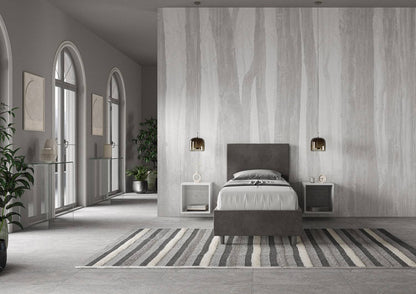 Letto singolo contenitore imbottito 90x210 microfibra Adele