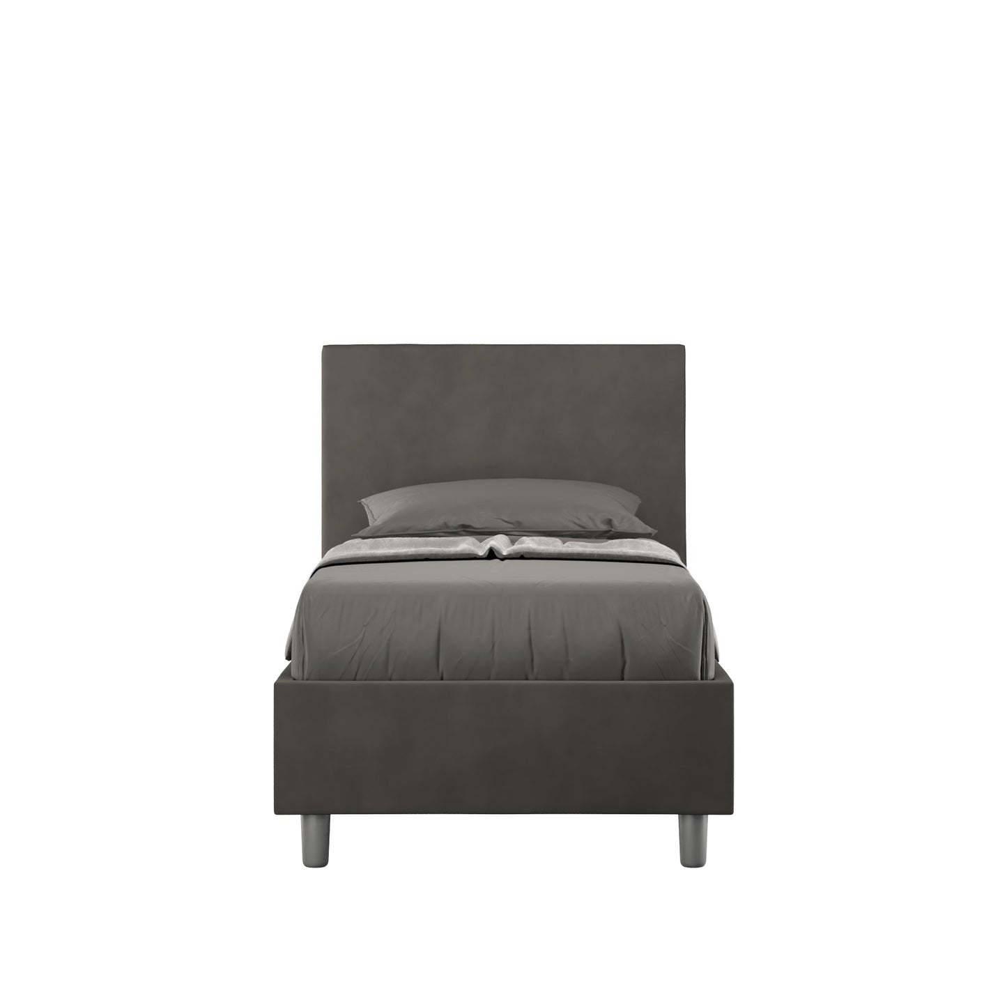 Letto singolo contenitore imbottito microfibra Adele