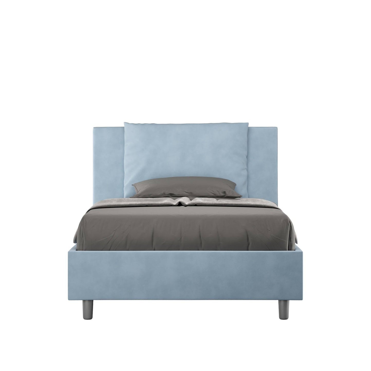 Letto singolo contenitore imbottito 100x210 microfibra Antea