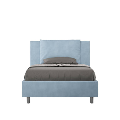 Letto singolo contenitore imbottito 100x200 microfibra Antea
