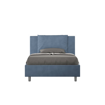 Letto singolo contenitore imbottito 100x190 microfibra Antea