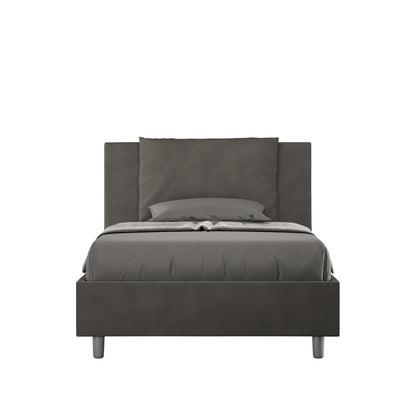 Letto singolo contenitore imbottito 100x200 microfibra Antea