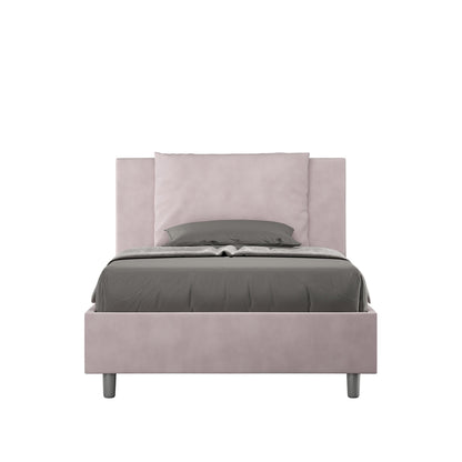 Letto singolo contenitore imbottito 100x210 microfibra Antea