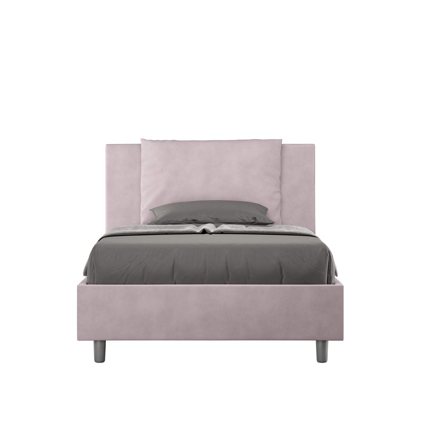 Letto singolo contenitore imbottito 100x200 microfibra Antea