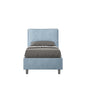 Upholstered single bed 80x210 microfiber Antea without slatted frame, with slatted frame and storage