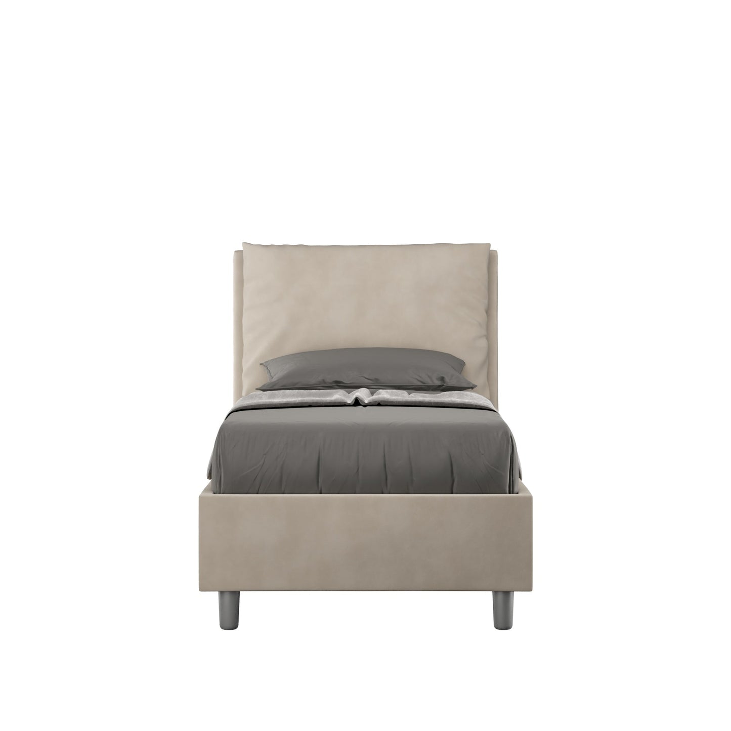 Polster-Einzelbett mit Stauraum 90x210 Mikrofaser Antea