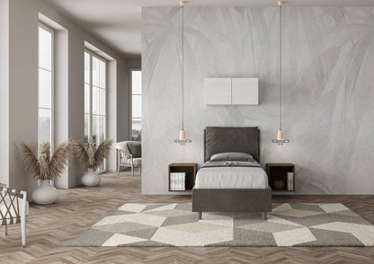 Polster-Einzelbett mit Stauraum 90x210 Mikrofaser Antea