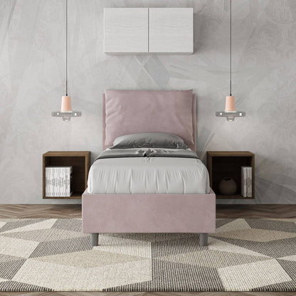 Polster-Einzelbett mit Stauraum 90x210 Mikrofaser Antea