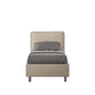 Antea upholstered faux leather single bed without slatted base, with slatted base, and with storage container