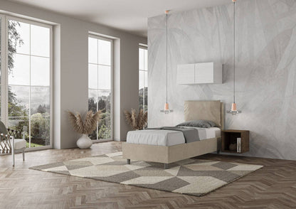 Polster-Einzelbett mit Stauraum 90x210 Mikrofaser Antea