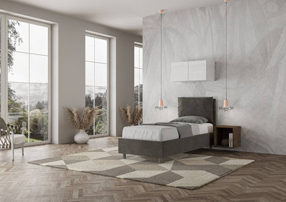 Gepolstertes Einzelbett mit Stauraum 90x190 Mikrofaser Antea