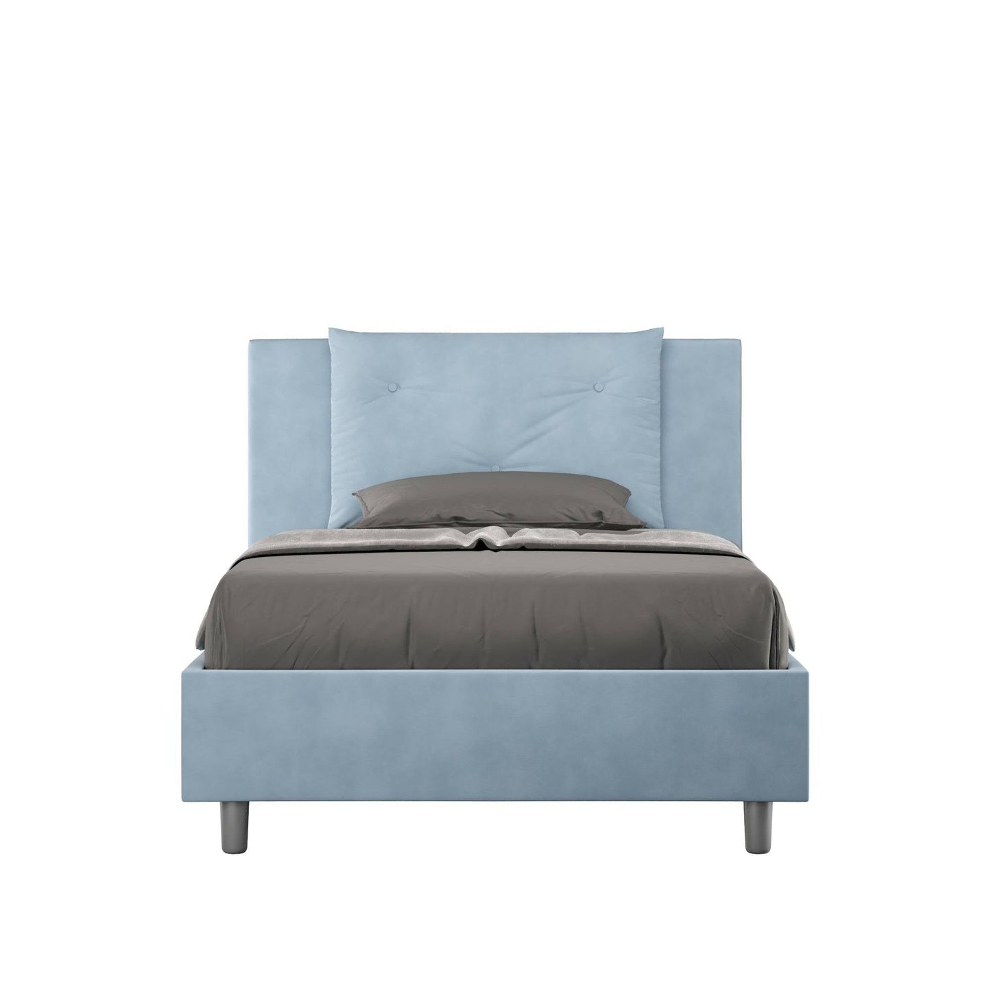 Letto singolo contenitore imbottito 100x210 microfibra Appia