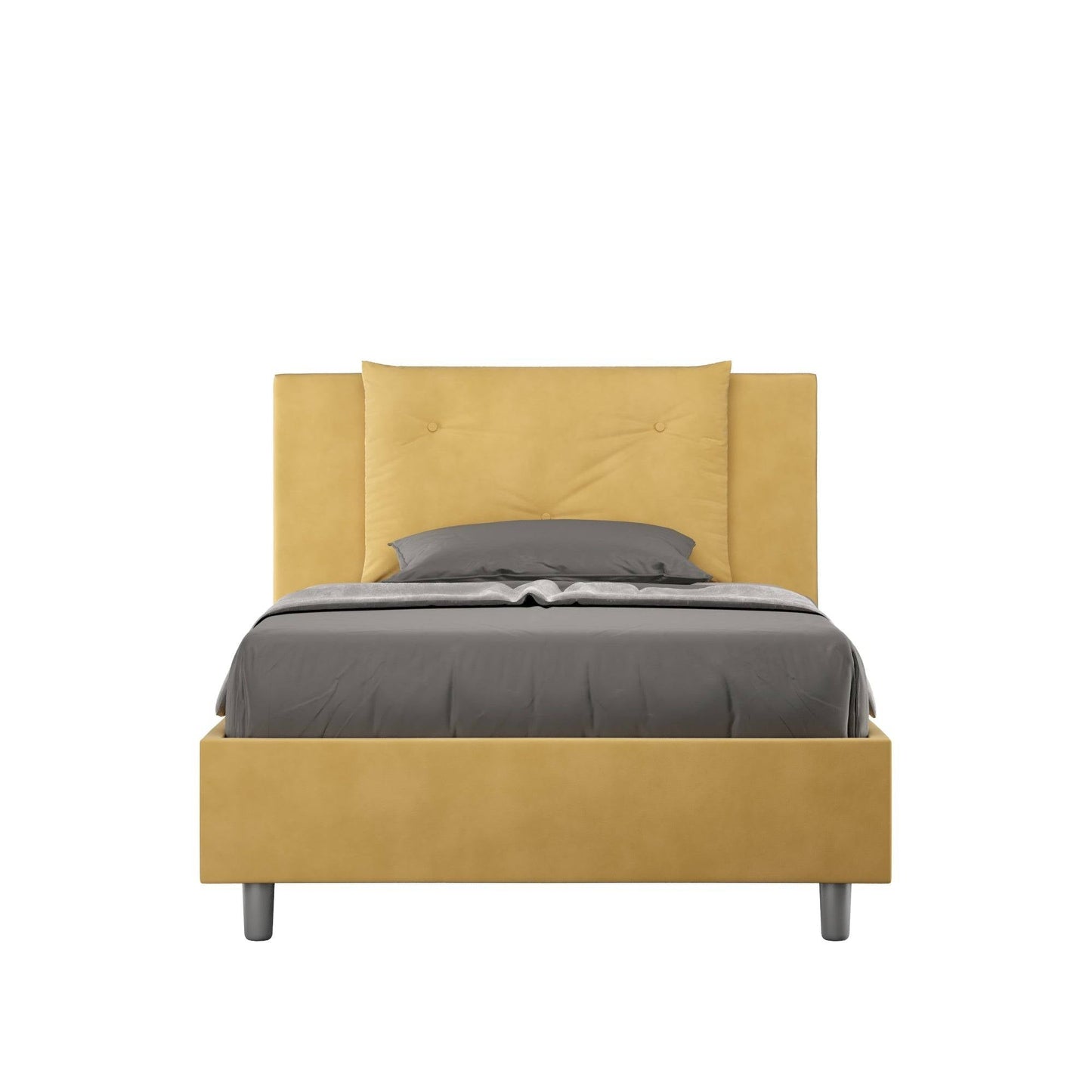 Letto singolo contenitore imbottito 100x210 microfibra Appia