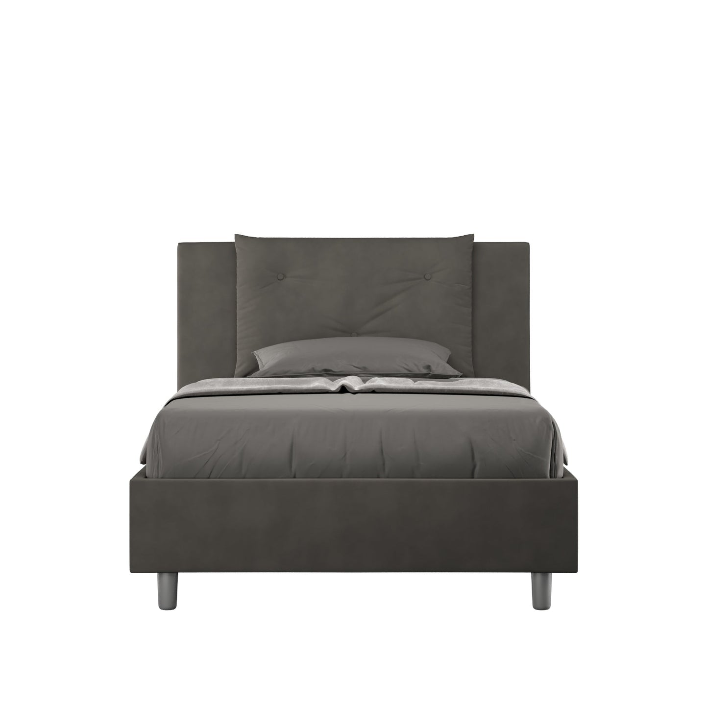 Letto singolo contenitore imbottito 100x210 microfibra Appia