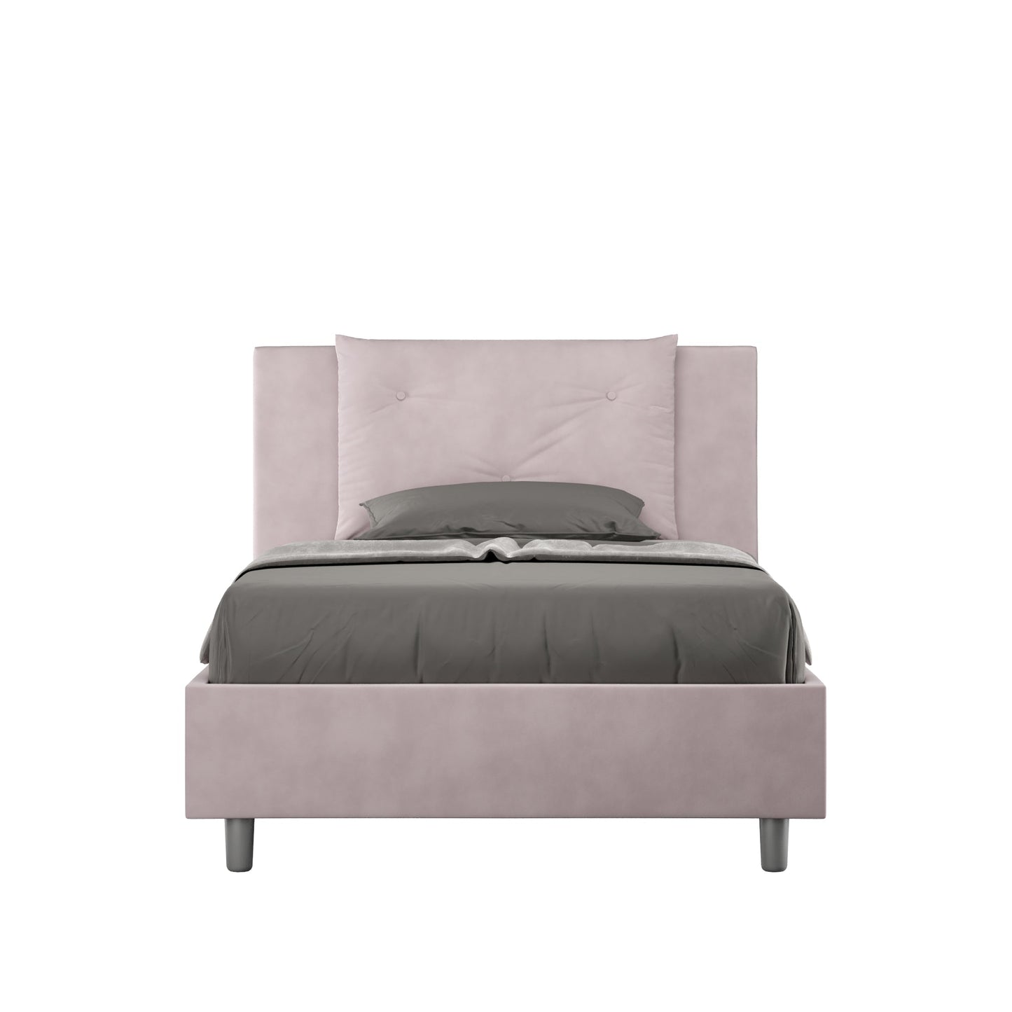 Letto singolo contenitore imbottito 100x210 microfibra Appia