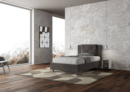 Letto singolo contenitore imbottito 100x210 microfibra Appia