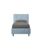 Letto singolo imbottito 80x190 microfibra Appia senza rete, con rete e contenitore