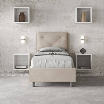 Gepolstertes Einzelbett mit Bettkasten 90x190 Mikrofaser Appia