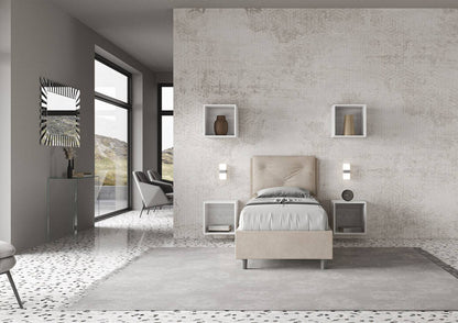 Gepolstertes Einzelbett mit Bettkasten 90x190 Mikrofaser Appia