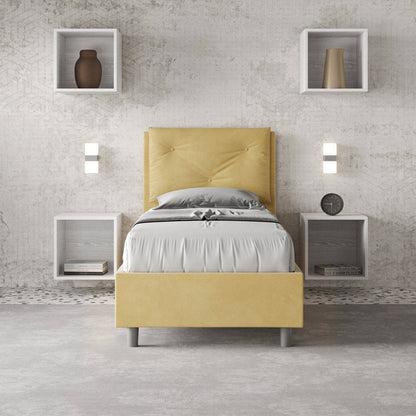 Gepolstertes Einzelbett mit Bettkasten 90x190 Mikrofaser Appia
