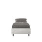 Azelia upholstered faux leather single bed with bed base, storage and without bed base