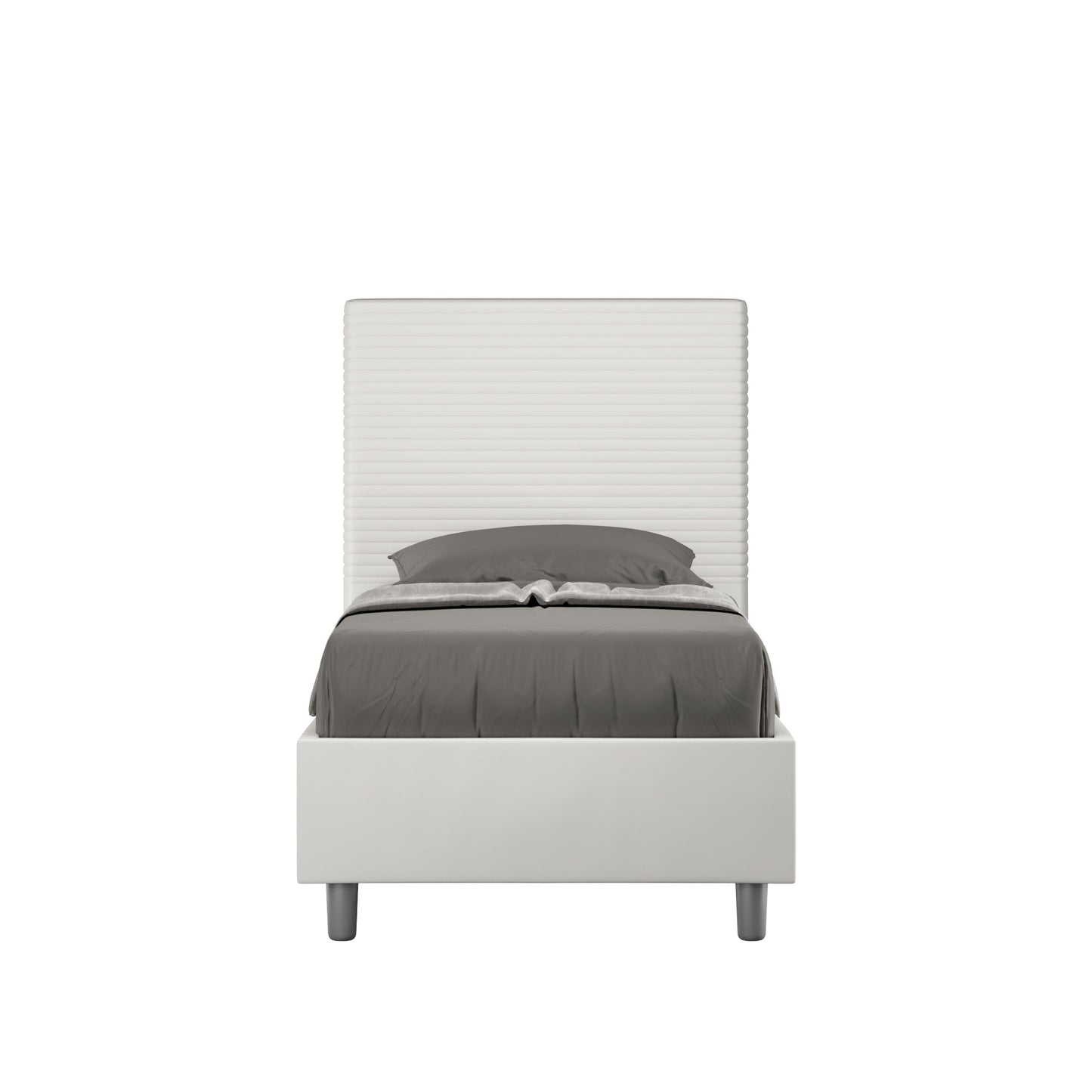 Letto singolo contenitore imbottito similpelle Focus