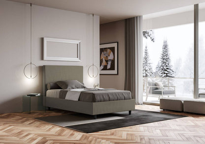 Letto singolo contenitore imbottito 100x190 similpelle Focus