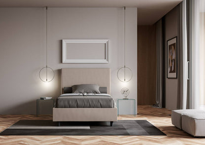 Letto singolo contenitore imbottito similpelle Focus