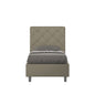 Priya Single Bed 80x210 in Faux Leather with Storage - W.95xD.230 H.122 cm, Made in Italy