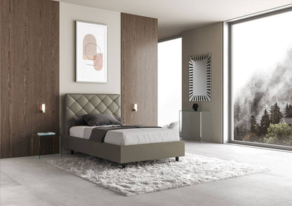 Einzelbett Polsterbett Kunstleder mit Stauraum Priya