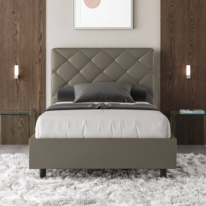 Einzelbett Polsterbett Kunstleder mit Stauraum Priya