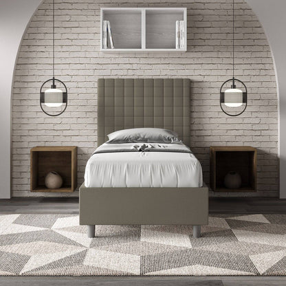 Letto Singolo 80x190 Sunny in Similpelle con Contenitore - L.95xP.210 H.122 cm, Made in Italy