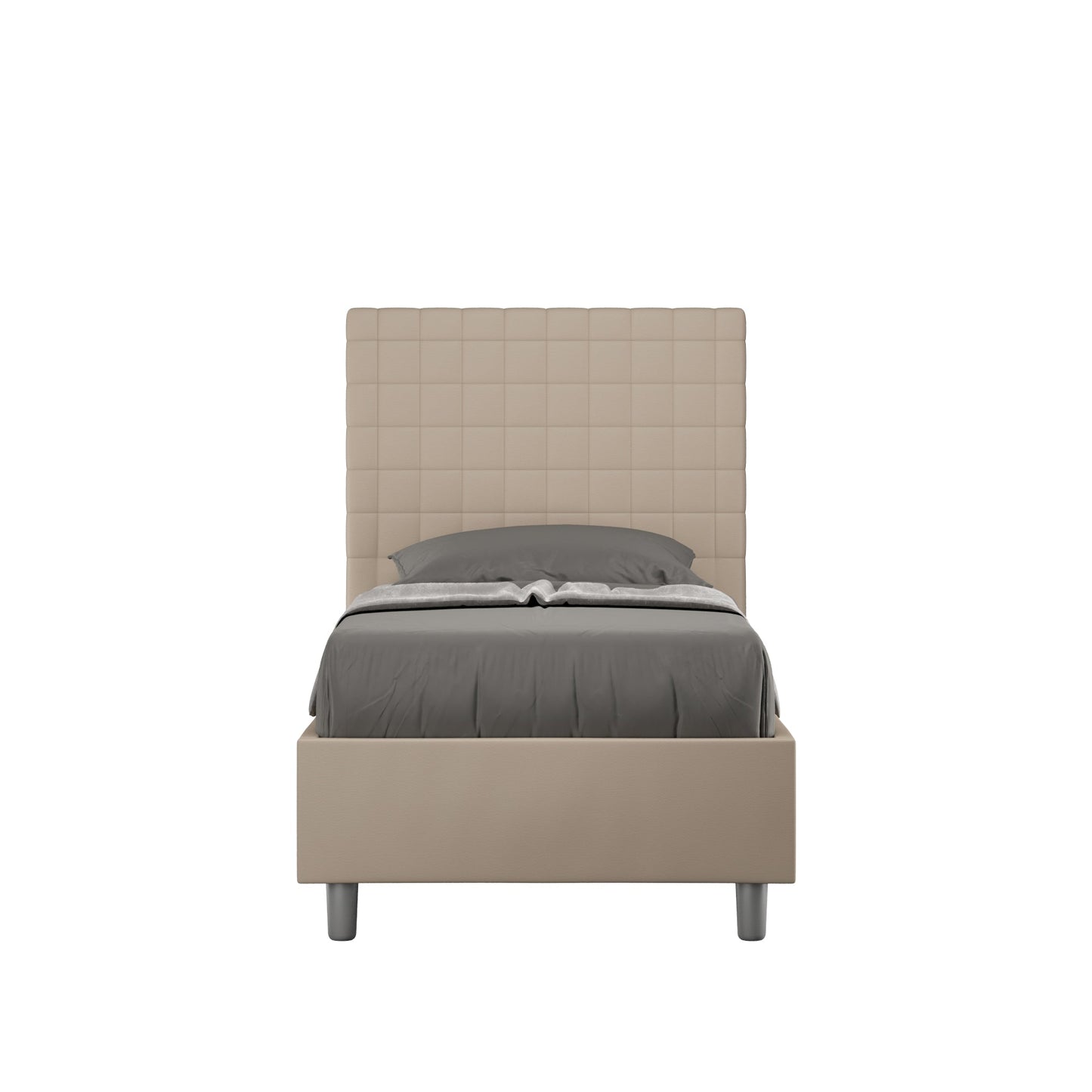 Letto singolo contenitore imbottito similpelle Sunny